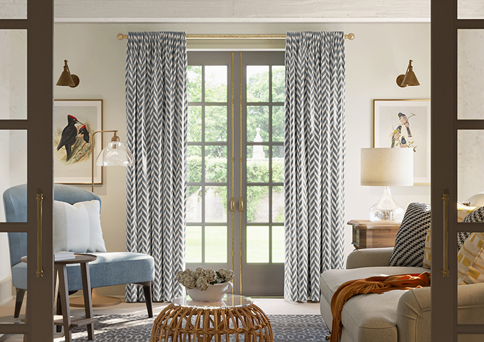 Chevron Stripe, Charcoal - Made to Measure Curtains - Image 3